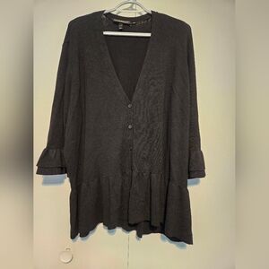 Lane Bryant Black Button Down Cardigan with Bell Sleeves